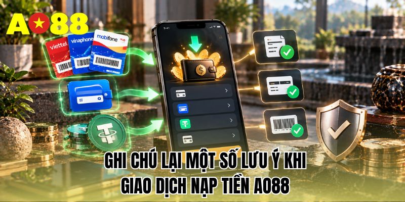 Ghi chú lại một số lưu ý khi giao dịch nạp tiền AO88